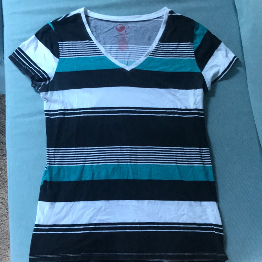 Striped V-neck
